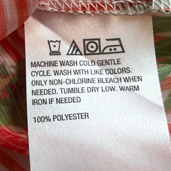 NEW Lemon Way Striped Tropical Lightweight Scoop Neck Long Sleeve Blouse Top XS - Picture 7 of 7